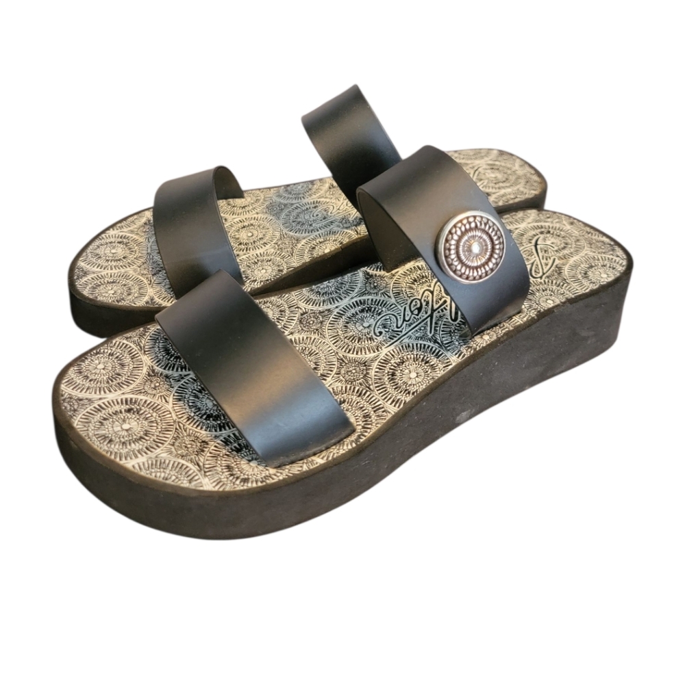 Brighton Black Slip‎ On Sandals 7